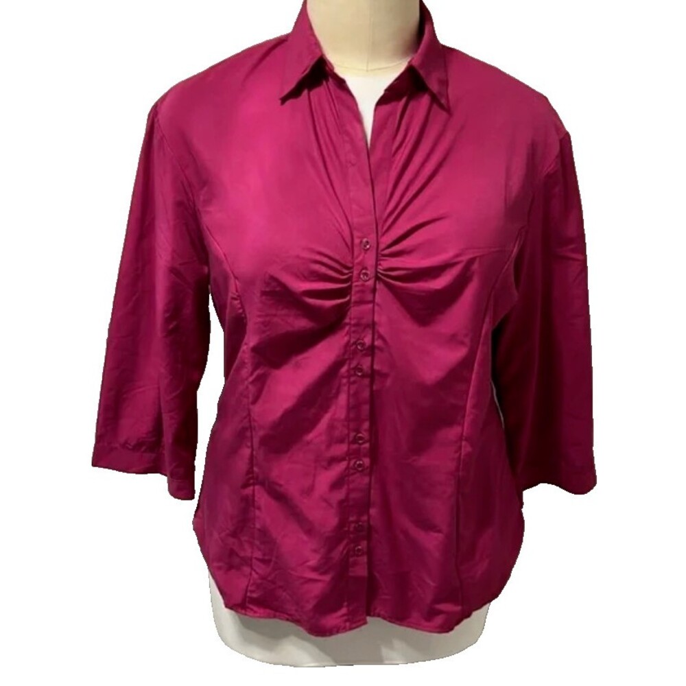 Uniti Casuals | Women's Plus Fuscha Gathered Bust Blouse 3X